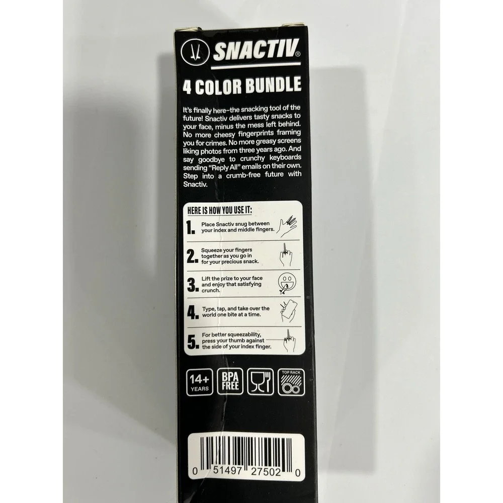 Snactiv Lite 4 Color Bundle Snacking Tool Finger Chopsticks Gamer Gear New Box‎